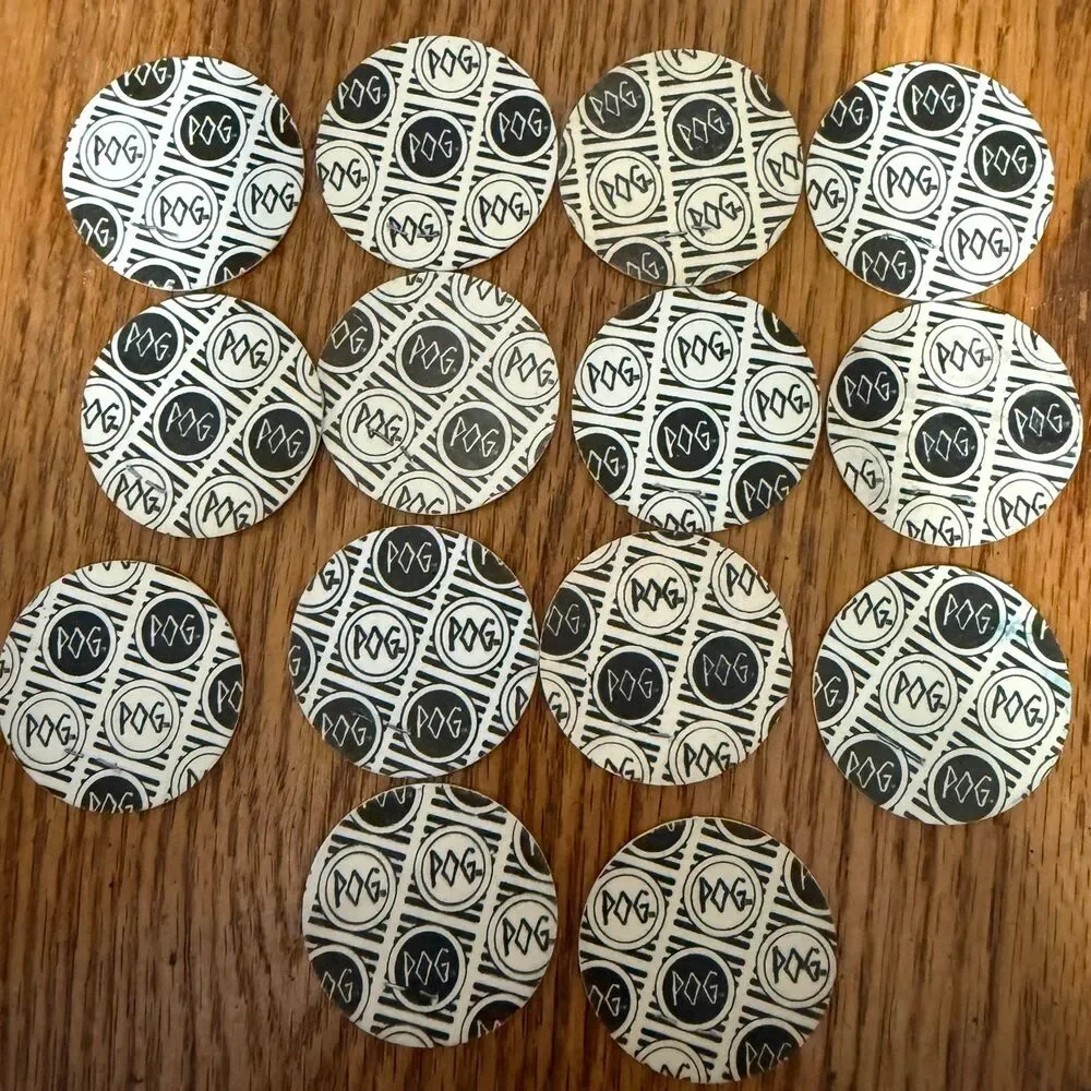 Lot of 14 Hawaii Milk Caps Pogs Vintage 90s Hawaiian Advertising Game 1993